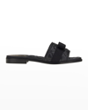 Ferragamo Love Cq Quilted Leather Flat Sandals In Nero