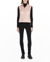 Moncler Liane Quilted Down Puffer Vest In Pink