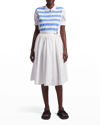 Moncler Adjustable Buckle-belt Skirt In Natural