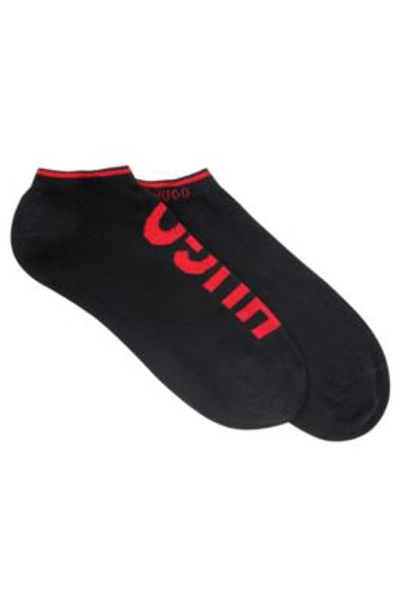 Hugo Two-pack Of Ankle Socks In A Cotton Blend In Black