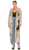 Hayley Menzies Prowling Panther Cotton Jacquard Duster Cardigan In Purple
