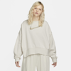 Nike Sportswear Swoosh Oversize Crop Fleece Sweatshirt In Phantom,black,sanddrift