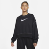 Nike Women's  Sportswear Swoosh Cropped Crew Sweatshirt In Black