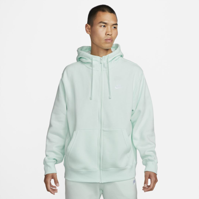 Nike Sportswear Club Fleece Men's Full-zip Hoodie In Barely Green,barely Green,white