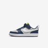 Nike Court Borough Low 2 Little Kids' Shoes In Grey Fog,mystic Navy,atomic Green,white
