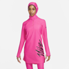 Nike Victory Logo Women's Full Coverage Swim Tunic In Pink Prime