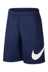 Nike Logo Printing Training Sports Quick Dry Breathable Shorts Blue In Mnnavy/white