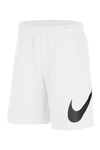 Nike Sportswear Club Fleece Logo Shorts In White/white