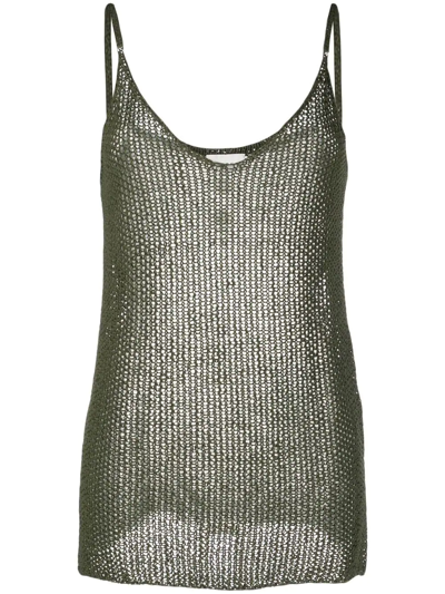 P.a.r.o.s.h Open-knit Tank Top In Green
