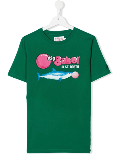 Mc2 Saint Barth Kids' Logo-print Detail T-shirt In Green