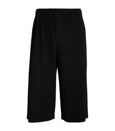 Issey Miyake Cropped Technical-pleated Trousers In Black