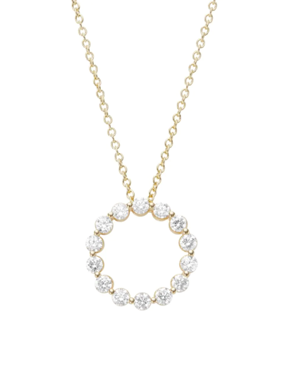 Saks Fifth Avenue Women's 14k Yellow Gold & 1 Tcw Diamond Open Circle Pendant Necklace