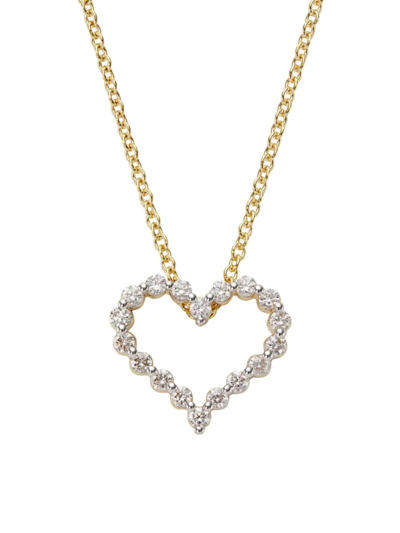 Saks Fifth Avenue Women's 14k Yellow Gold & 0.5 Tcw Open Heart Pendant Necklace