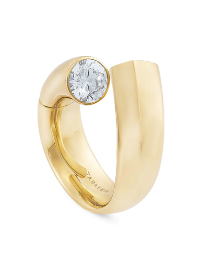 Tabayer 18k Fairmined Yellow Gold Large Oera Ring With Diamond