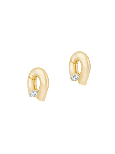 Tabayer Women's Oera 18k Yellow Gold & Diamonds Stud Earrings