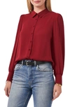 Vince Camuto Puff Sleeve Button-up Shirt In Earth Red