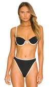 L*space Nico Underwire Bikini Top In Black & Cream