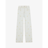 SANDRO CYRIAQUE DAISY-EMBROIDERED DENIM JEANS