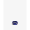 By Pariah Stacker Recycled 14ct Yellow Gold And Lapis Lazuli Stone Ring In Blue
