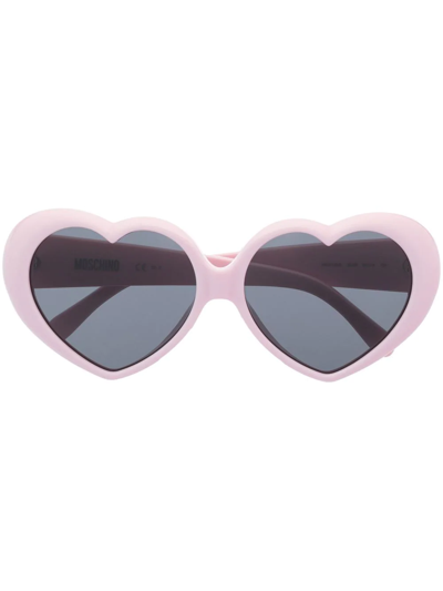 Moschino Eyewear Heart-shaped Frame Sunglasses In Rosa