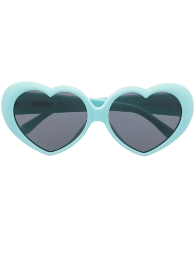 Moschino Eyewear Heart-shaped Frame Sunglasses In Blau