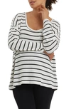 NOM MATERNITY CANNES STRIPE MATERNITY SWEATER