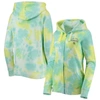 New Era Women's  White New York Yankees Tie-dye Full-zip Hoodie In White