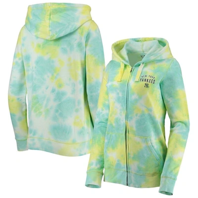 NEW ERA NEW ERA WHITE NEW YORK YANKEES TIE-DYE FULL-ZIP HOODIE