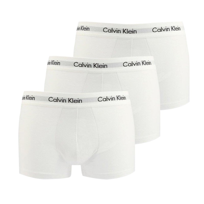 Calvin Klein Mens White Pack Of Three Cotton Stretch Classic-fit Stretch-cotton Trunks