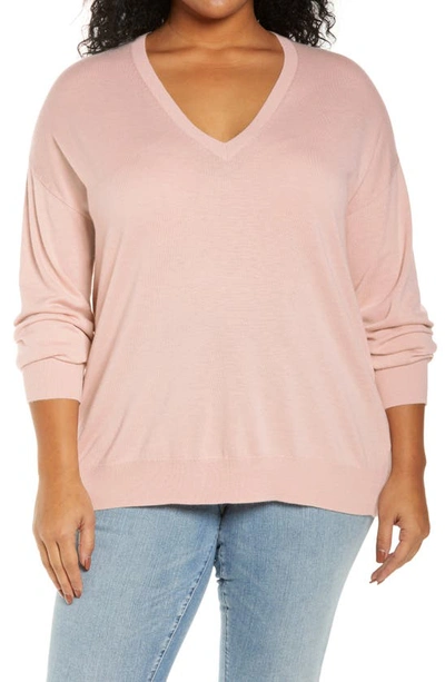 Treasure & Bond V-neck Sweater In Pink Smoke