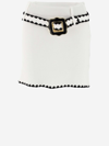 Cormio White Cotton Helga 2.0 Miniskirt In Latte