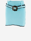 Cormio Helga Belted Knitted Mini Skirt In Turchino