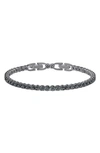Swarovski Tennis Deluxe Round Cut Ruthenium Plated Bracelet In Grey