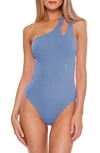 Becca Pucker Up One-shoulder One-piece Swimsuit In Mist