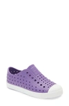 Native Shoes Kids' Jefferson Water Friendly Slip-on Vegan Sneaker In Starfish Purple/ Shell White