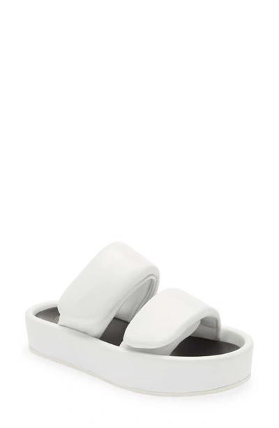 Dries Van Noten Double Strap Platform Sandal In White