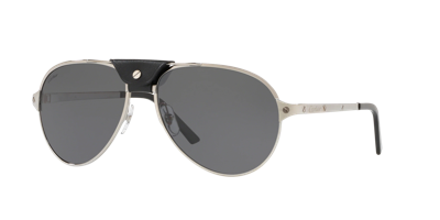 Cartier Men's Ct0034s Metal Aviator Sunglasses In Gray
