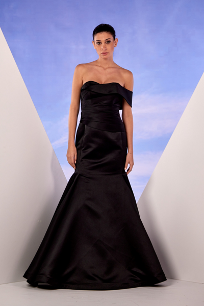 Edward Arsouni Off-shoulder One-strap Gown