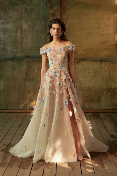 Tony Ward Off Shoulder Ball Gown