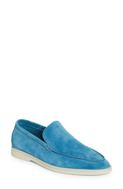 Loro Piana Summer Walk Suede Loafers In Blue