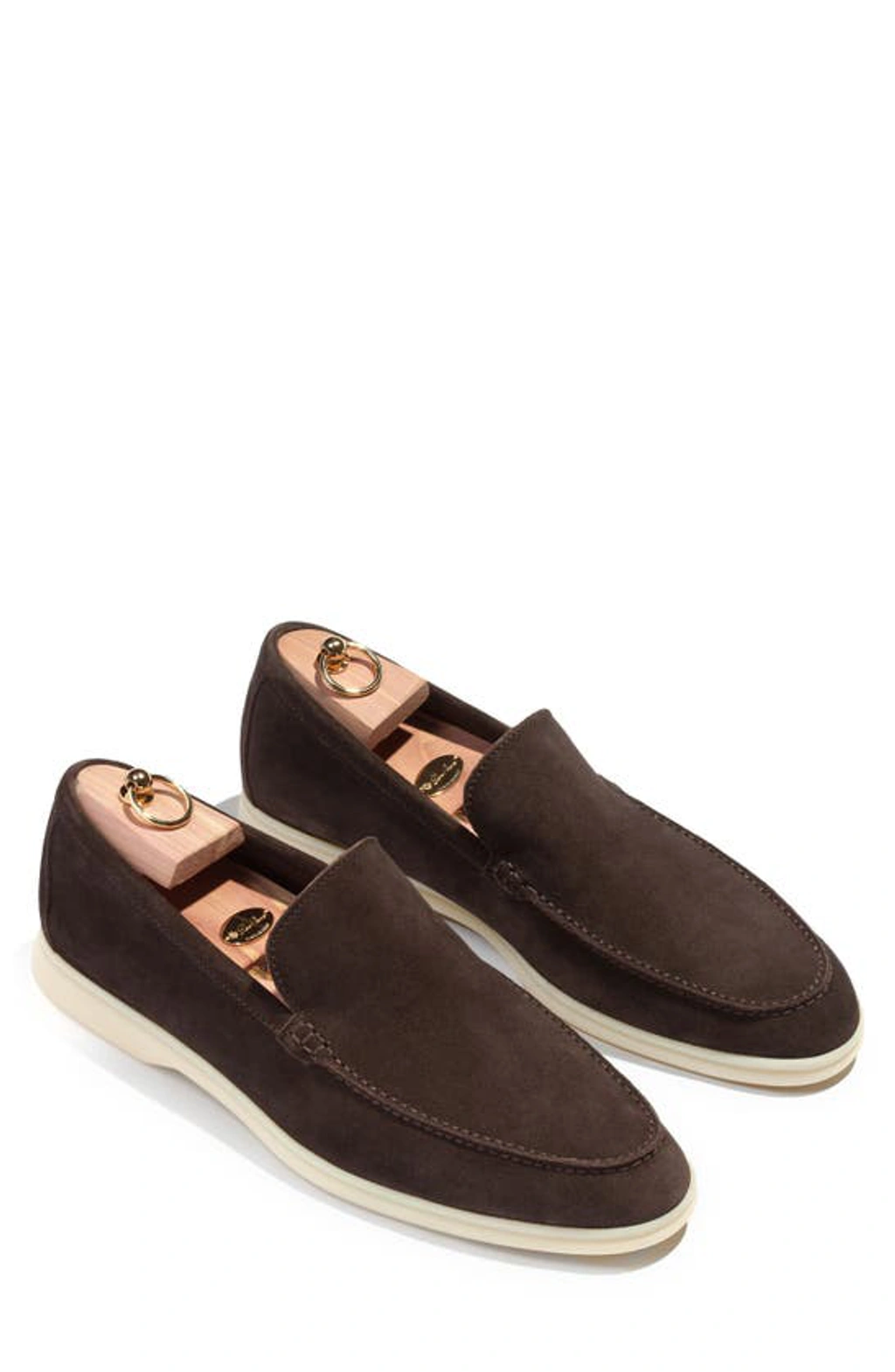 Loro Piana Summer walk ブラウン スエード スリッポン Loro Piana Summer Walk Suede Moccasins In Brown | ModeSens