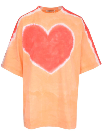 Acne Studios Printed Organic Cotton-jersey T-shirt In Orange