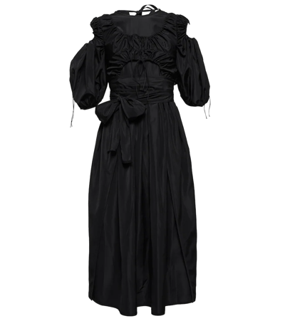 Cecilie Bahnsen Jezabel Faille Cutout Midi Dress In Black | ModeSens