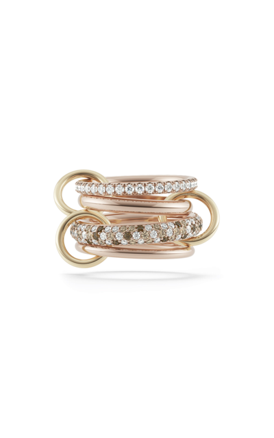 Spinelli Kilcollin Women's Vega Rose Two-tone 18k Gold & Tri-tone Diamond 4-link Ring In Pink