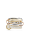 Spinelli Kilcollin Nexus Blanc Silver And Gold 5-link Diamond Ring In Multi