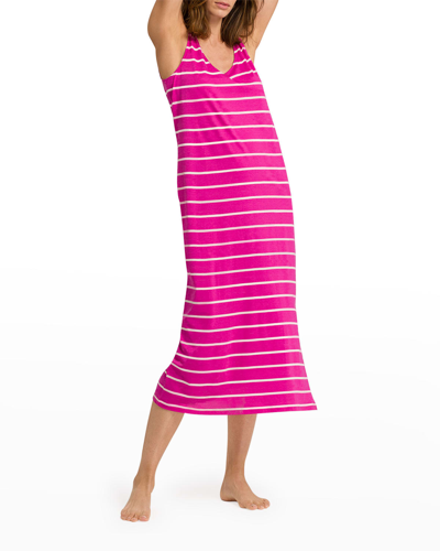 Hanro Sleeveless Laura Nightdress In Very Berry Stripe