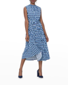Leota Mindy Printed Sleeveless Midi Dress In Mod Geo