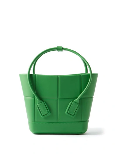 Bottega Veneta Arco Small Intrecciato-effect Rubber Tote Bag In Green