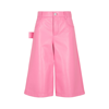 Bottega Veneta Pink Wide Leg Bermuda Shorts In Pink &amp; Purple