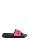 MARNI MARNI WOMAN 'S PINK RAFFIA MULES WITH LOGO